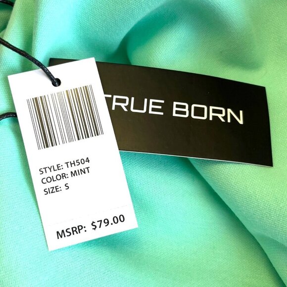 NWT Unisex True Born Full Zip Track Jacket Hoodie Men's S Women's M Great Mint - Picture 4 of 5